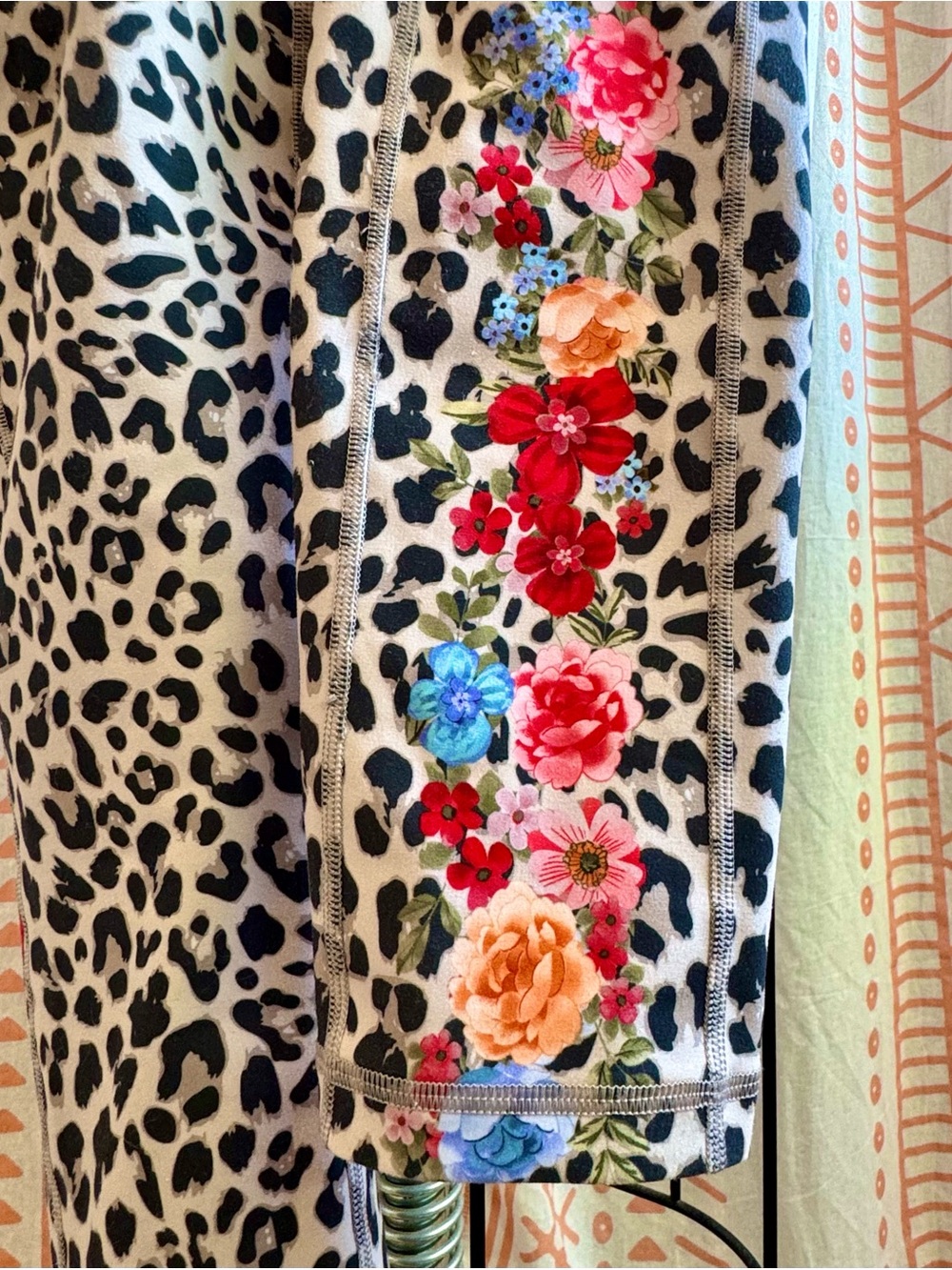 Johnny Was Active Leopard Floral Leggings - Picture 2 of 10